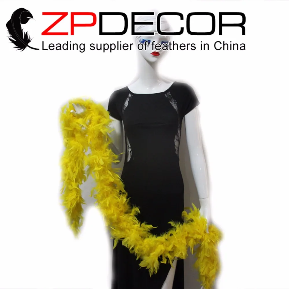 ZPDECOR перо 2 ярдов/партия 80 г пушистое и красивое боа желтое Chandelle товары Вечерние |