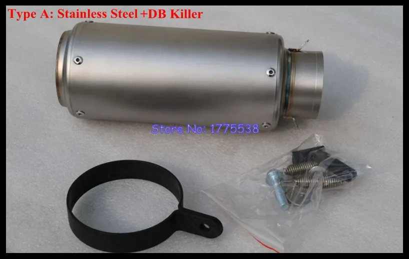 Type A 51mm Глушитель выхлопной трубы мотоцикла из углеродного волокна с DB Killer заказной вход 51 мм 54 мм 61 мм 63 мм 65 мм выхлопные глушители - Цвет: Type A 51mm