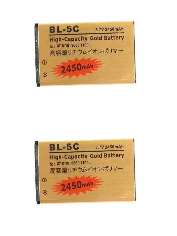 Seasonye 2 шт./лот 2450 мАч BL 5C BL5C Золотой Сменный аккумулятор для Nokia 2710 2730c 3100 3105 3109C 3110C