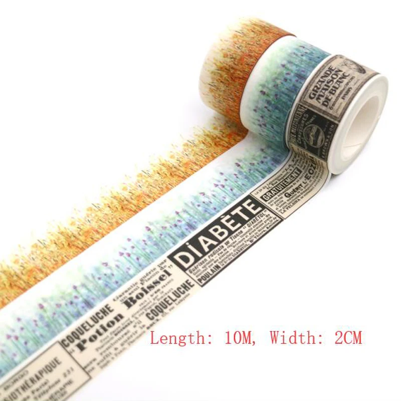 1PCS Creative Retro Style Washi Tape DIY Japanese Paper Decorative Adhesive Cartoon Series Masking Stickers | Канцтовары для офиса