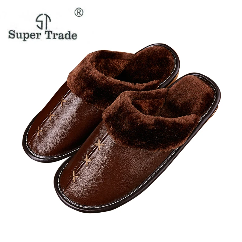 ST SUPER TRADE/зимние женские и мужские мягкие плюшевые домашние тапочки Нескользящие