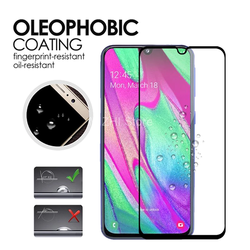 Защитное стекло для samsung a40 закаленное полное покрытие galaxy a 40 40a a405f защитная