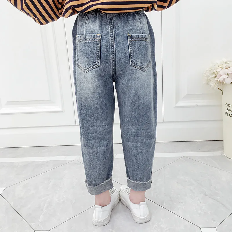 JMFFY Baby Girls Denim Pants Casual Kids Autumn Trousers Girl 2019 Spring Children For Ripped Cowboy Jeans New | Детская одежда и
