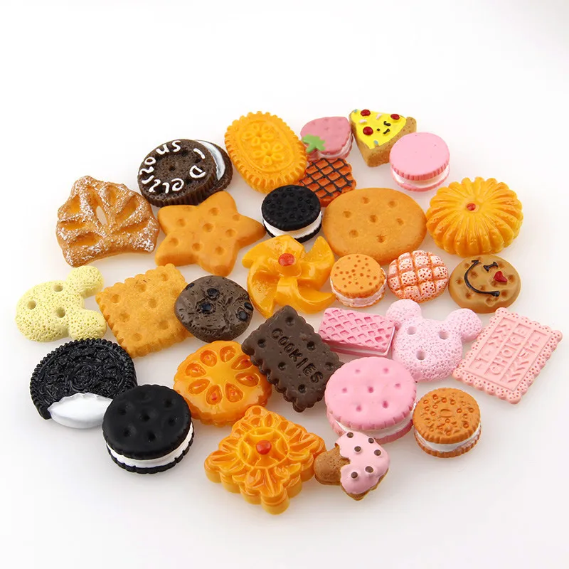 30 шт. микс сливок печенье торт плоская спина кабошон Kawaii DIY Смола ремесло
