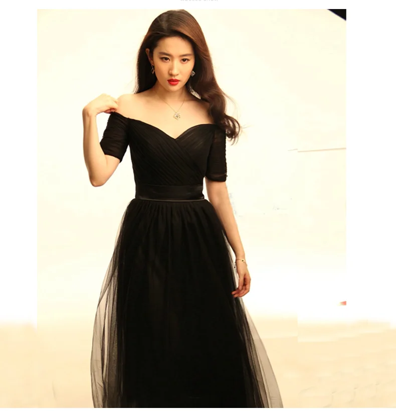 Long Formal Evening Dresses Black Women's Elegant V-neck Short Sleeve Sequined Prom Party Gowns suknia wieczorowa | Свадьбы и