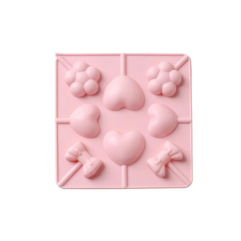 hear and flower 40g Силиконовая форма для торта в форме леденца, форма для выпечки, форма для шоколада, форма для выпечки, силиконовая форма для помадки - Цвет: hear and flower 40g