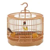 round Клетка для птиц Клетка для кормления дышащая птица дорожная клетка для птиц попугай Ретро квадратная/круглая Страусиная клетка подходит для маленьких птиц - Цвет: round