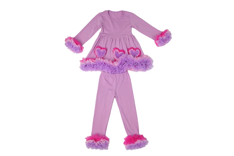 Костюм с рюшами для девочек осень зима дизайнерские комплекты детской одежды