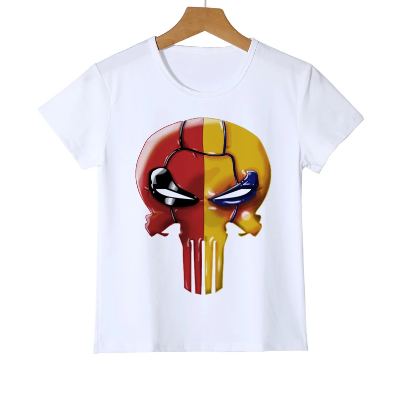 

Skull Print Boy/Girl T-shirt Funny Kids Escaped Skeleton Deep O Neck T Shirt baby girl t-shirt summer Top quality Z30-6