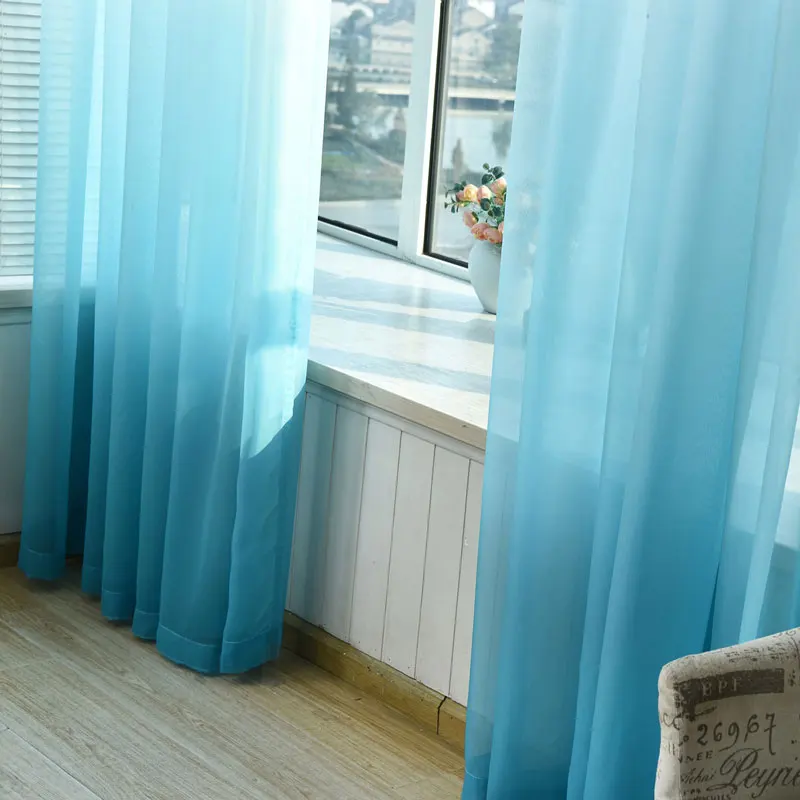 Синие занавески для гостиной современные декоративные спальни с 3d принтом тюль и