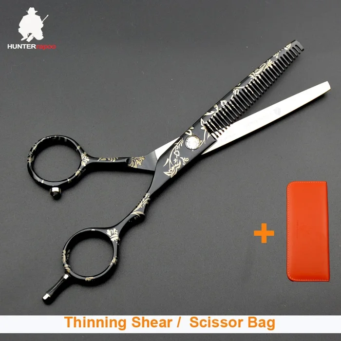 5 5 in thinner bag Скидка 40% на HUNTERrapoo 5,5 дюймов HT9140 Парикмахерские ножницы комплект для стрижки волос ножницы и филировочные ножницы для парикмахерской триммер клипер - Цвет: 5 5 in thinner bag