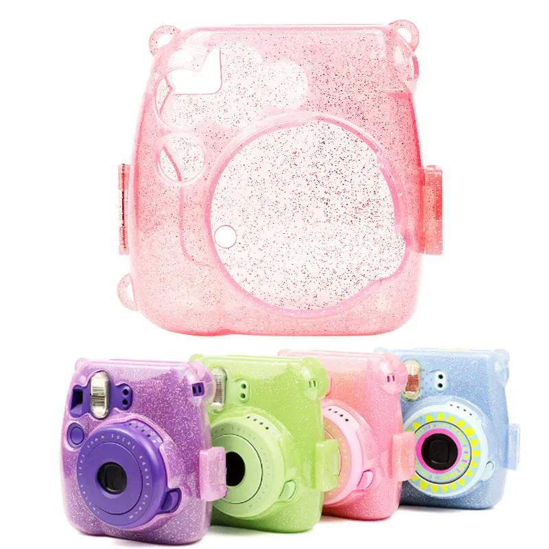 Новейший чехол для камеры моментальной печати для Fujifilm Instax Mini 9 Mini 8 8+ чехол для камеры, кожаный чехол, Классический Блестящий фосфоресцирующий желеобразный цвет