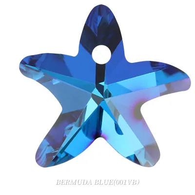Bermuda Blue Ожерелье с подвеской в виде морской звезды с кристаллами, женские блестящие стразы, подвески, стразы, украшение для одежды - Цвет: Bermuda Blue