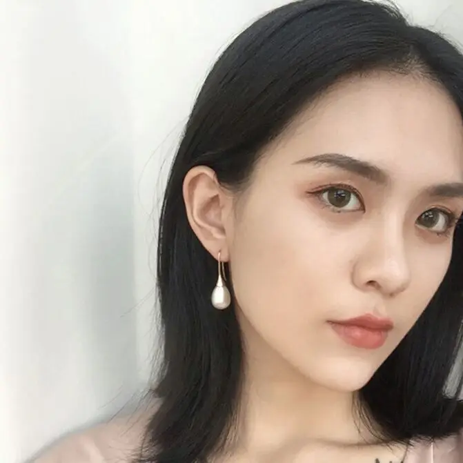 Женские классические серьги-капли в форме ракушки с жемчугом Подвесные серьги