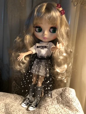 Ручная работа, 2 шт./компл. модная футболка+ кружевное платье, для Pullip Кукла Одежда 1/6 модные Костюмы для Blyth кукольные аксессуары для куклы Барби