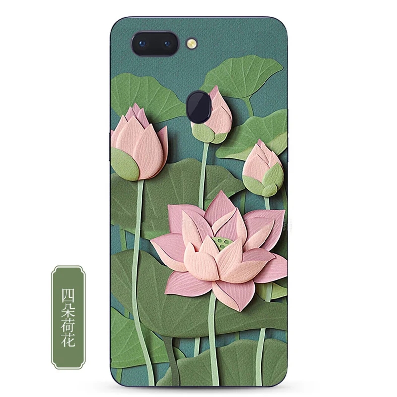 2 шт. для OPPO R15 чехол задняя крышка красивые цветы мягкий силиконовый R 15 чехлы OPPOR15