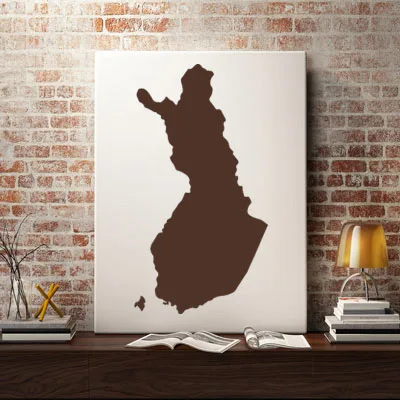 Виниловая наклейка на стену с изображением земли страны Финляндии заказ