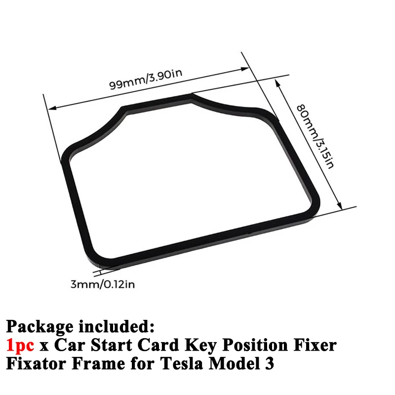 For Model 3 1 шт. автомобильный двигатель пусковая карта ключ положение отделка рамка держатель фиксатор ограничитель стопор стикер украшения аксессуары для Tesla модель 3 - Название цвета: For Model 3