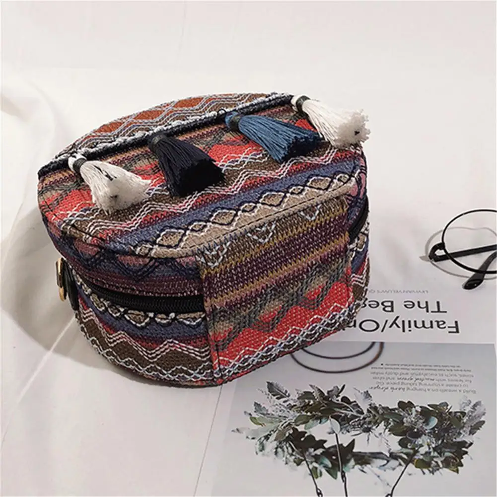 Универсальная уникальная маленькая круглая сумка с кисточками национальная