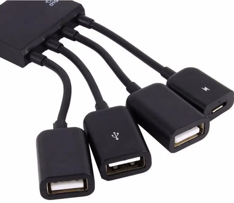 Многофункциональный USB 2 0 4 в 1 микро хост OTG зарядный концентратор Шнур адаптер
