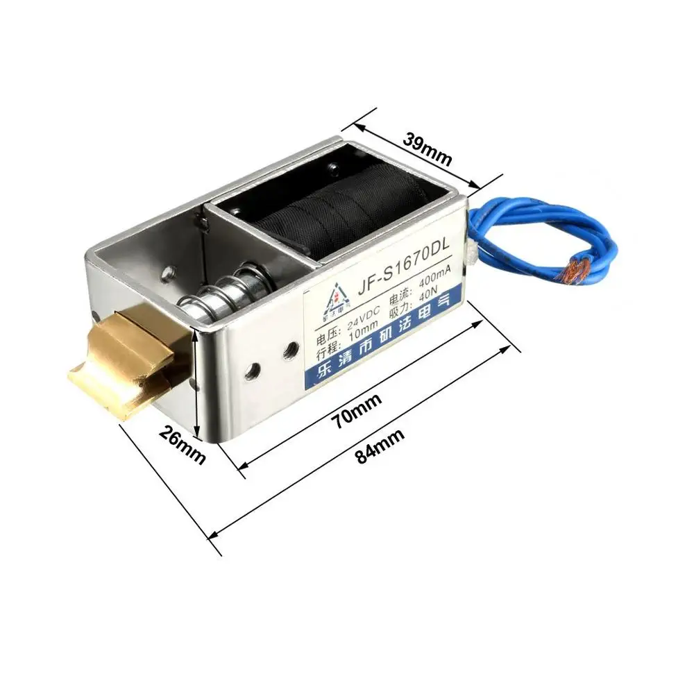 JF-S1670DL DC 12V / 24V 400mA 40N 10mm Pull Type Open Frame Linear Motion Solenoid Electromagnet | Обустройство дома
