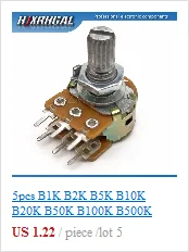 5 шт. WH148 B1K B2K B5K B10K B20K B50K B100K B250K B500K B1M 3pin 15 мм 1 K, 2K 5K 10K 20K 50K 100K 250K 500K 1 м hjxrhgal