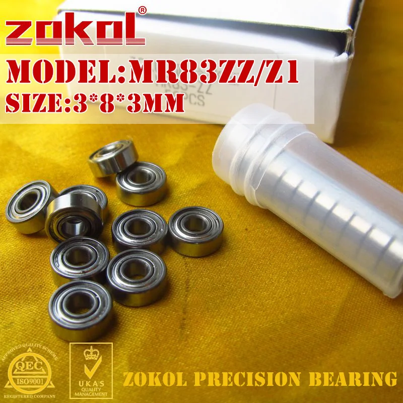 ZOKOL MR83 подшипник MR83ZZ Z1 миниатюрный фреза радиальный шарикоподшипник 3x8x3 мм|bearing
