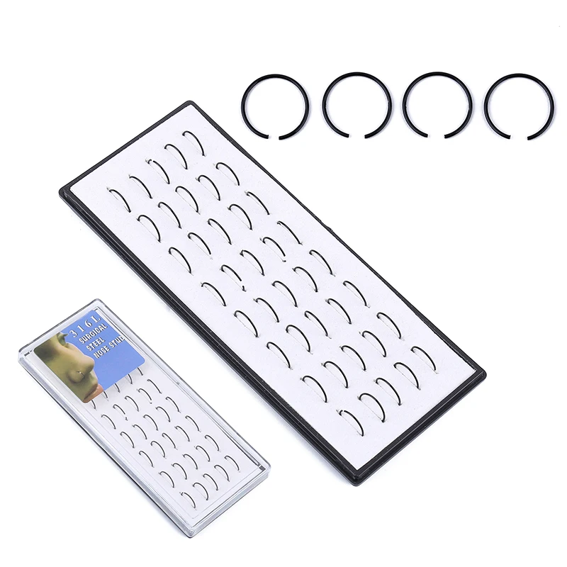 Кольцо для пирсинга носа из нержавеющей стали 40 шт.|nose ring hoop|ring hoopfake septum |