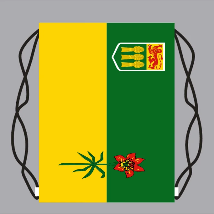 Рюкзак на шнурке с флагом Саскачевана маленький рюкзак принтом индивидуальный