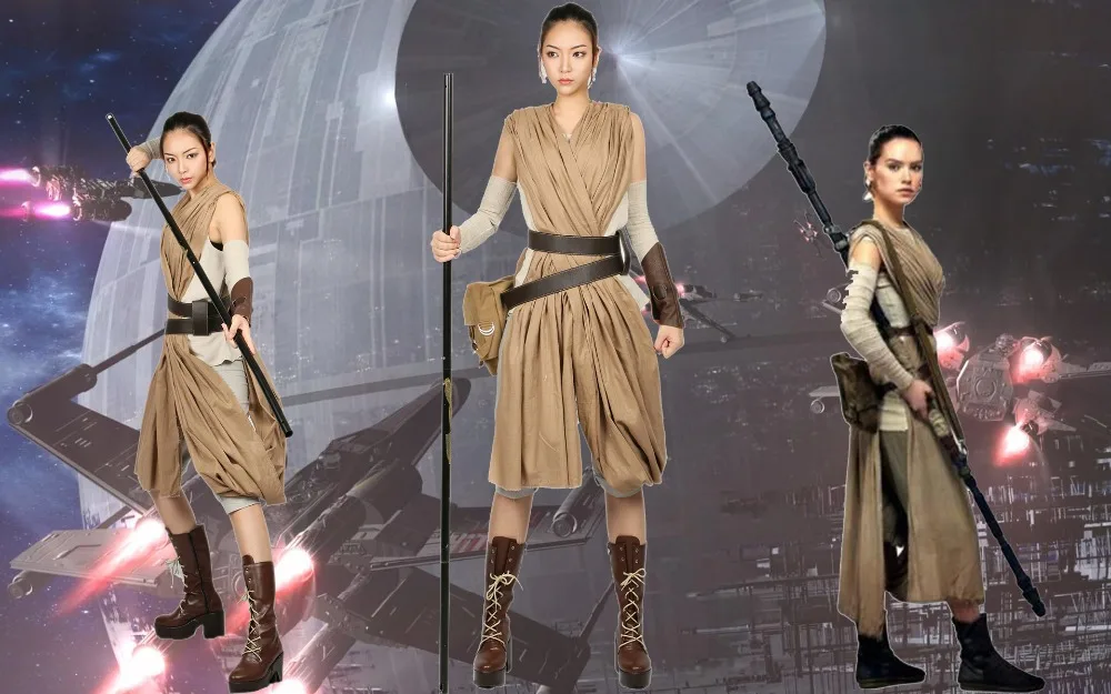 XCOSER Rey/Сумка для косплея с поясом из искусственной кожи; коричневый брезентовый Rey Sidebag; Пробуждение силы; аксессуары для косплея