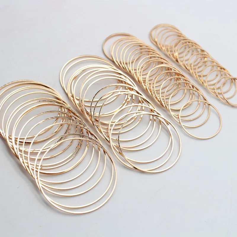 20 шт./лот KC золотые кольца для DIY Изготовление сережек круглая серьга круга кулон ювелирные аксессуары фурнитура 20 мм 25 мм 35 мм 40 мм