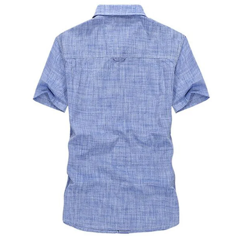 AFS ZDJP Повседневная рубашка для мужчин короткий рукав camisa masculina Лето Хлопок Сплошной Европейский стиль льняная рубашка плюс размеры