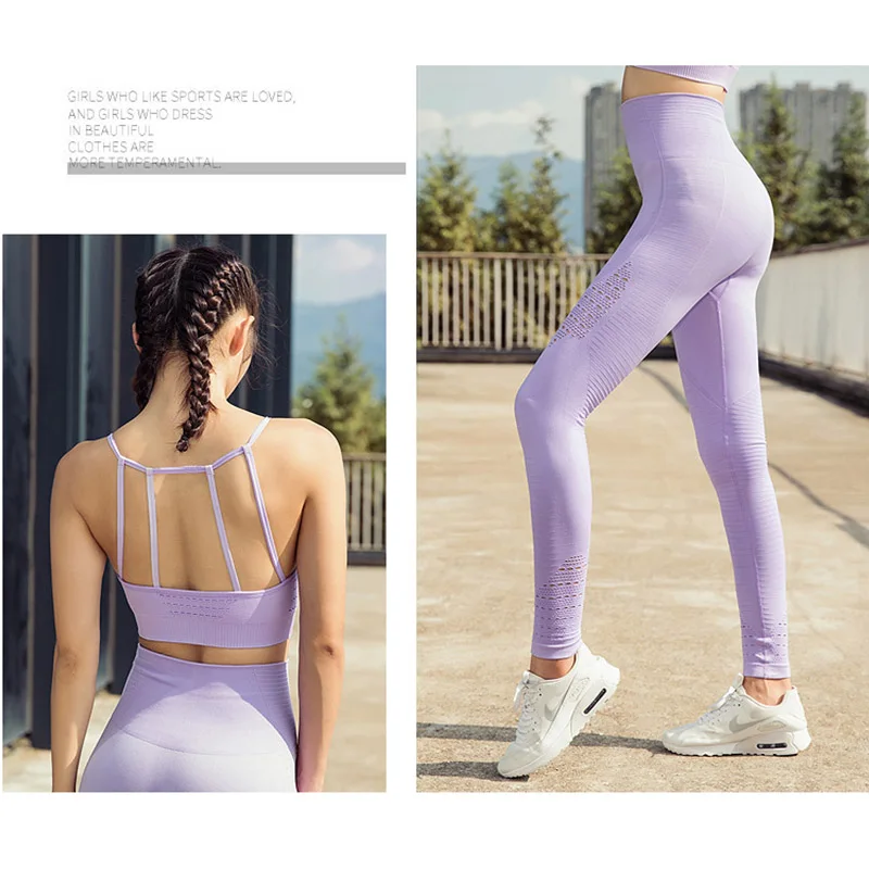 One Set Violet MSSNNG женские спортивные костюмы из 2 предметов, комплекты для йоги, одежда для тренировок, фитнеса, костюмы для бега, спортивная одежда, леггинсы для бега, Женский комплект YSO2 - Цвет: One Set Violet