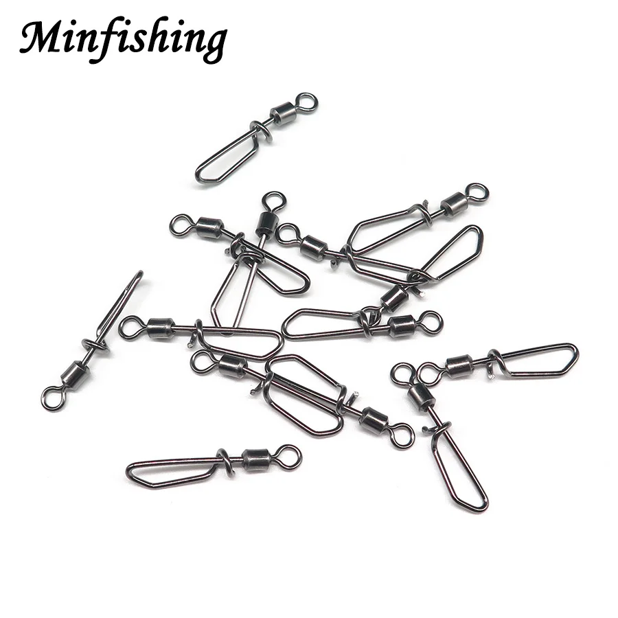 Minfishing 25 шт. рыболовный вертлюг с защелкой вертлюжный Соединитель обмоточной #10 ~ #2