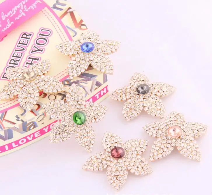 3 шт. 7 см в форме звезды розовое золото модная популярная Кнопка со стразами