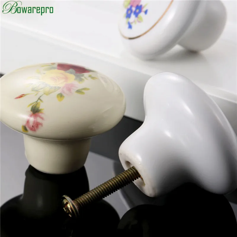 

bowarepro Knobs Ceramic Drawer Knob Cabinet Pulls Cabinet Cupboard Pull Handle Children Furniture Hardware Single Hole 38mm 1pc
