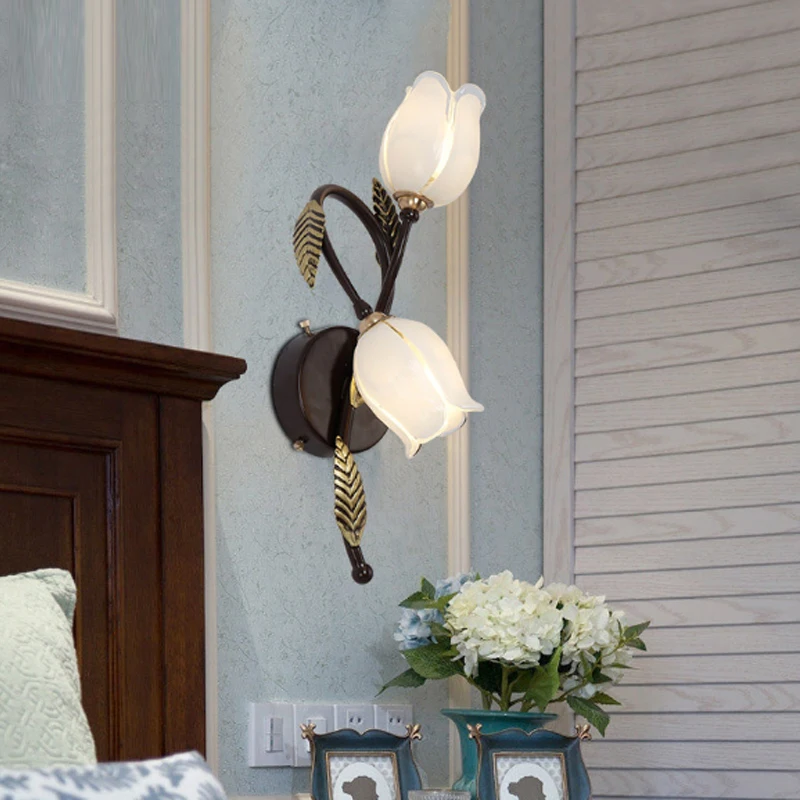 Фон бра Современный Садовые цветы столовая спальня bedsideLED простой проходу