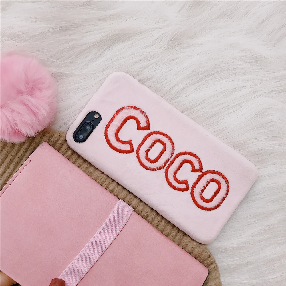 Cloth woven embroid COCO Soft case for iphone 6 6S plus 7 7plus10 X XS XR MAX phone luxury Ultra-thin Canvas Silicone |