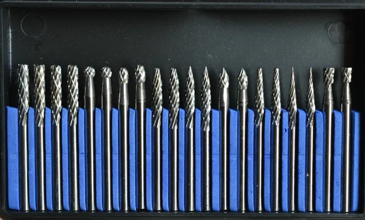 Мини дрель патроны 20 шт./компл. натуральная общая Вольфрам Сталь Ротари файла