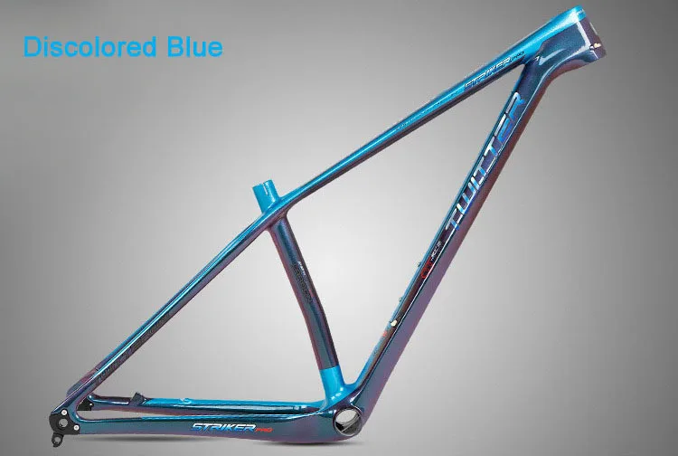 Blue 27.5 Twitter Strikerpro Discolored Thru-axle Mtb Carbon Frame Gravel Bike Carbon Mtb Frame 29er 27.5er Mountain Bicycle Frames - Цвет: Blue 27.5