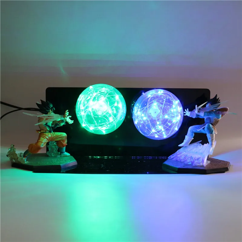 Dragon Ball Z Сон Гоку против Вегета 3D лампа детские фигурки DIY светодиодный аниме модель luminaria детский ночной Светильник для спальни