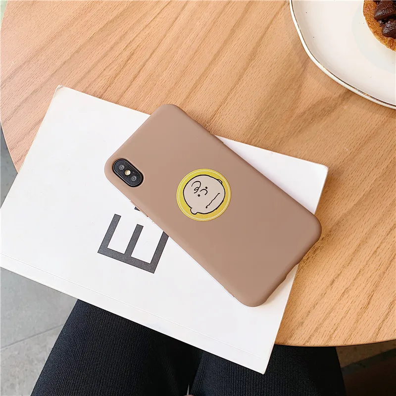 PEANUTS мультфильм Charlie коричневый и собака мягкий чехол для телефона для Iphone11 11pro 6 6S 7 8 Plus X Xs Xr Max матовый карамельный чехол capas funda