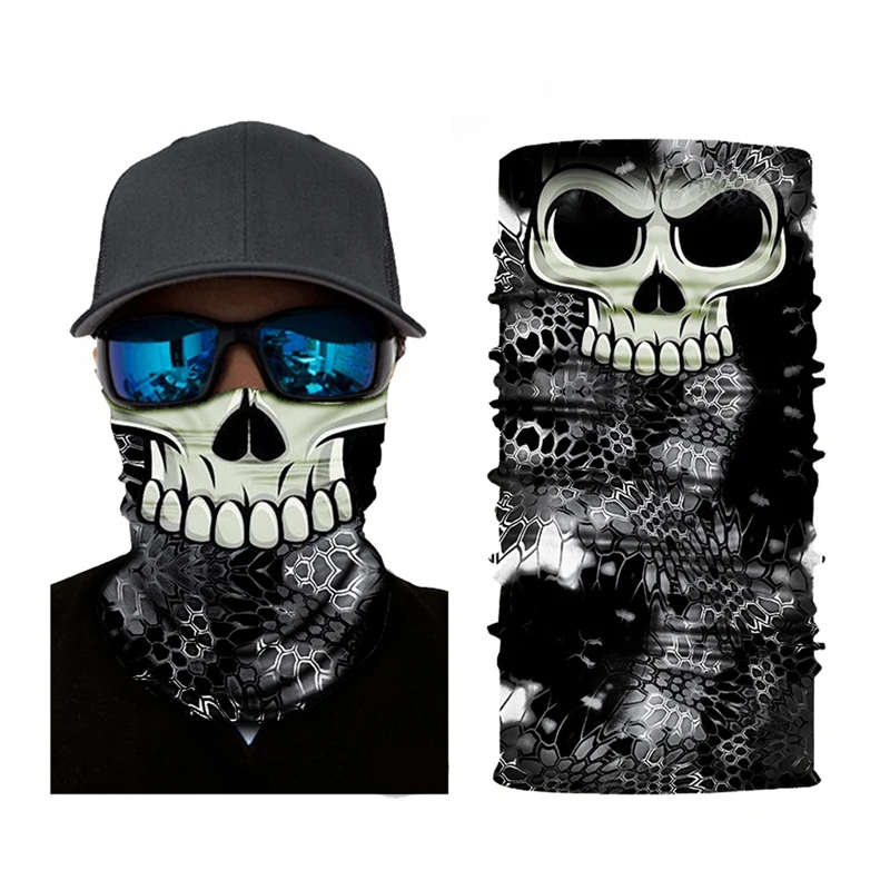 Бесшовная Балаклава 3D волшебный шарф маска для шеи и лица на Хэллоуин призрак