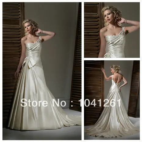 One Shoulder Best Selling Lace Back 2012 Wedding Dresses With Butterflies | Свадебные платья