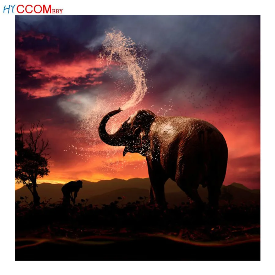 

DIY 5D Diamond Painting Animal cross stitch patterns square crystals paste picture Diamond Embroidery Elephant icon