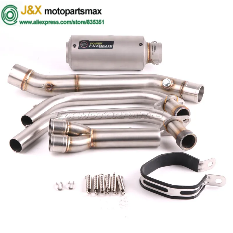 MT-03 MT03 R25 R3 глушитель для мотоцикла полная система контактная средняя труба+ выхлопная труба для Yamaha R25 R3- слипоны