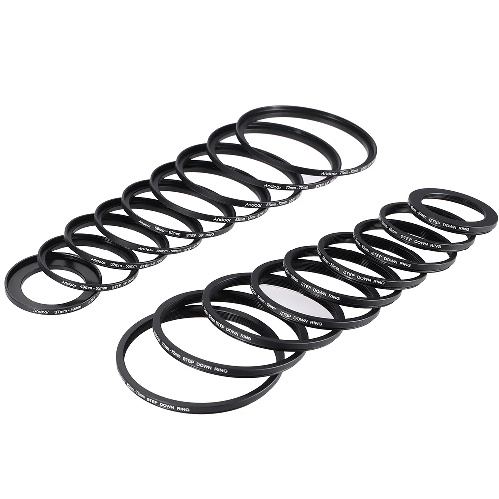 Комплект металлических переходных колец для объектива Andoer 18 шт.|adapter ring|filter adapter