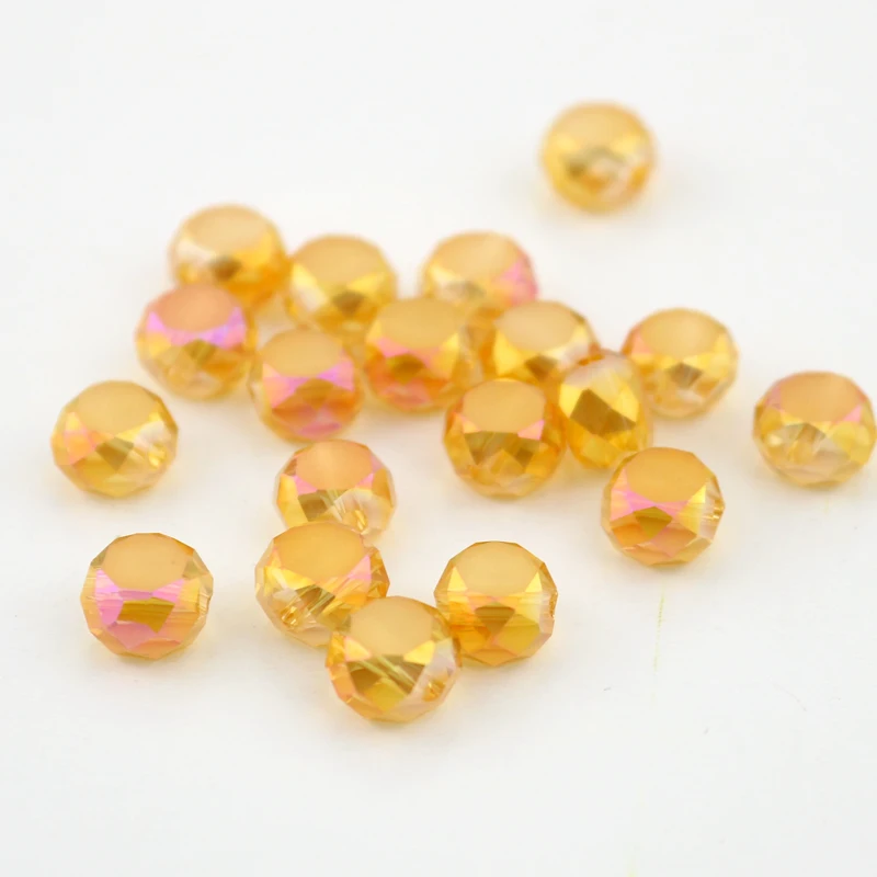 

Top quality 8mm Faceted Loose Crystal Beads 350pcs/pcs Gold Yellow Rondelle Glass Beads For Jewelry Making Bracelet DIY Beads