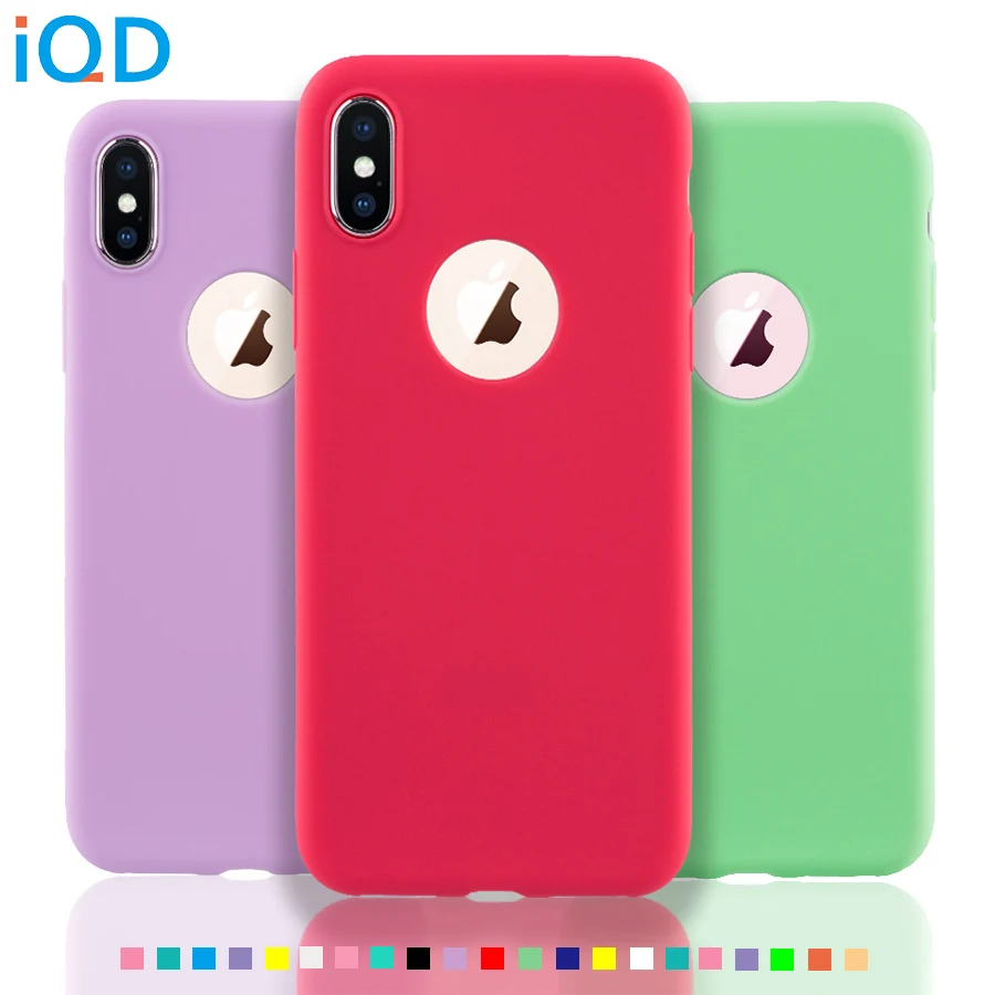 Чехол IQD для iPhone X 8 7 6s 6 Plus тонкий мягкий цветной бампер из ТПУ задняя крышка Apple iphone