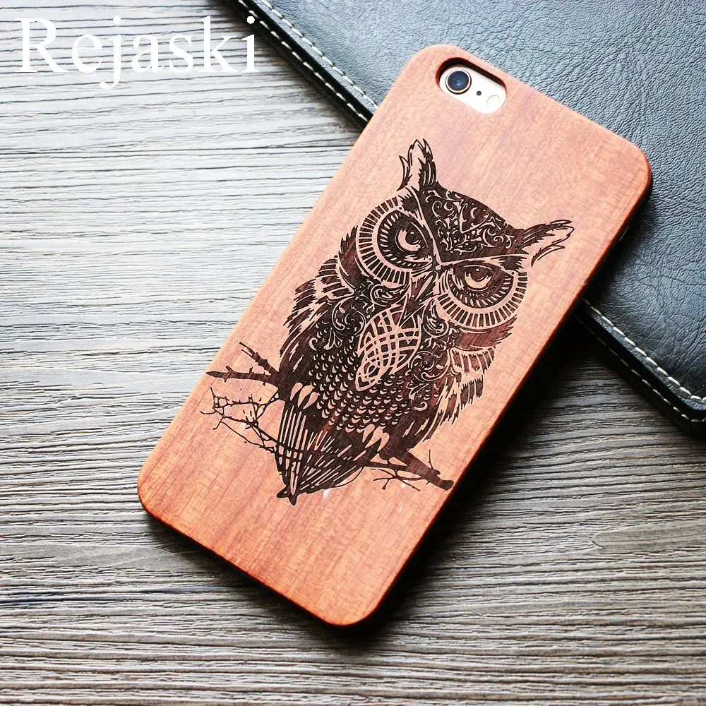 Натуральные серьги Henna Mandala Деревянный чехол для телефона Apple iPhone 6 6s скульптура 8